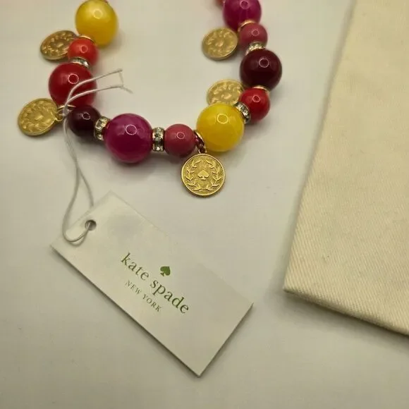Kate Spade Pretty Poms Multi Tassel Bracelet Pink New $78 - Picture 3 of 4
